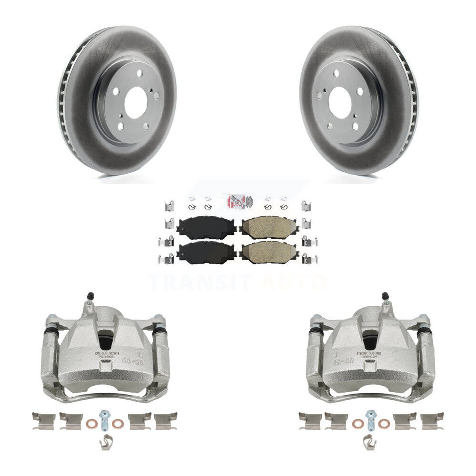 Front Disc Brake Caliper Coated Rotors And Semi-Metallic Pads Kit For Lexus IS250 KCG-100293N