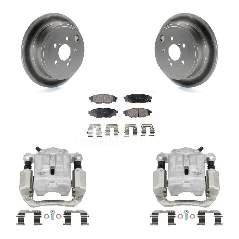 Rear Disc Brake Caliper Coated Rotors And Semi-Metallic Pads Kit For Subaru Legacy KCG-100293P