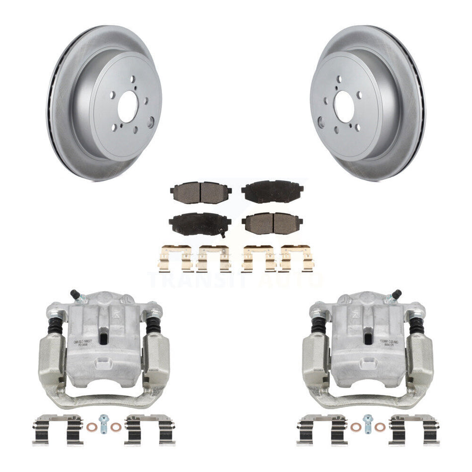Rear Disc Brake Caliper Coated Rotor And Semi-Metallic Pad Kit For Subaru Outback Legacy KCG-100294P