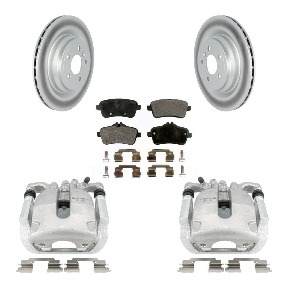 Rear Disc Brake Caliper Coated Rotors And Ceramic Pads Kit For 2014-2015 Mercedes-Benz ML350 With Sport Package KCG-100294T