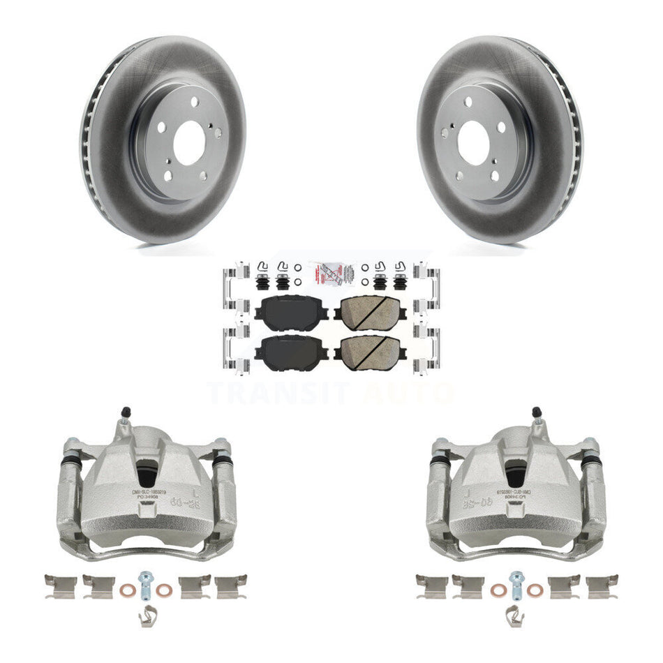 Front Brake Caliper Coat Rotors Ceramic Pad Kit For 2014 Lexus IS250 Base with Sedan RWD KCG-100295N