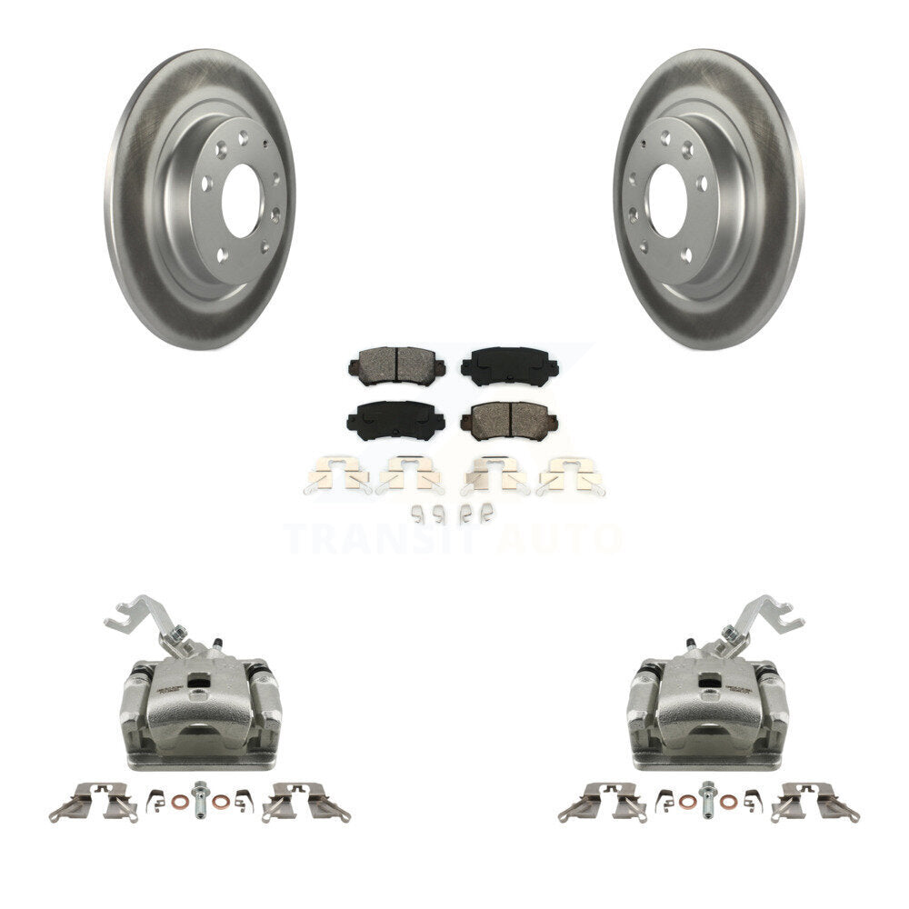 Rear Disc Brake Caliper Coated Rotors And Semi-Metallic Pad Kit For 2016-2018 Mazda CX-3 KCG-100296S