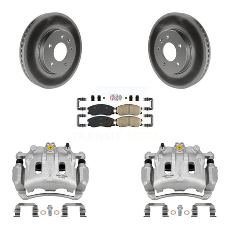Front Brake Caliper Coat Rotor Ceramic Pad Kit For Chevrolet Equinox Pontiac Torrent Vue KCG-100297N