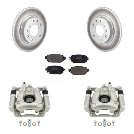 Rear Disc Brake Caliper Coated Rotors And Semi-Metallic Pads Kit For Mazda 3 Sport KCG-100297P