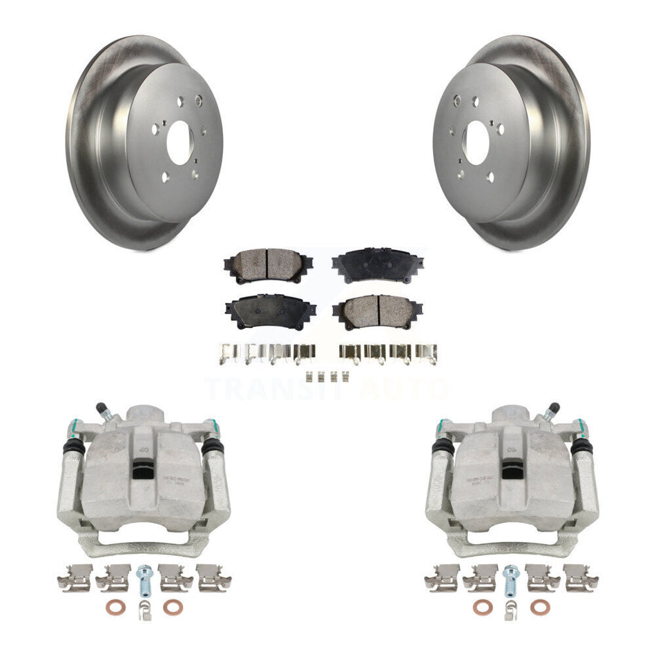 Rear Disc Brake Caliper Coated Rotors And Ceramic Pads Kit For Toyota Highlander Sienna Lexus RX350 RX450h KCG-100298T by Transit Auto