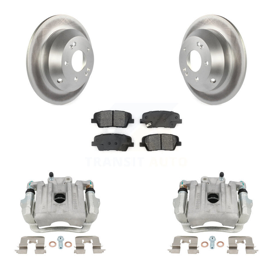 Rear Disc Brake Caliper Coated Rotors And Semi-Metallic Pads Kit For Kia Sorento KCG-100299S