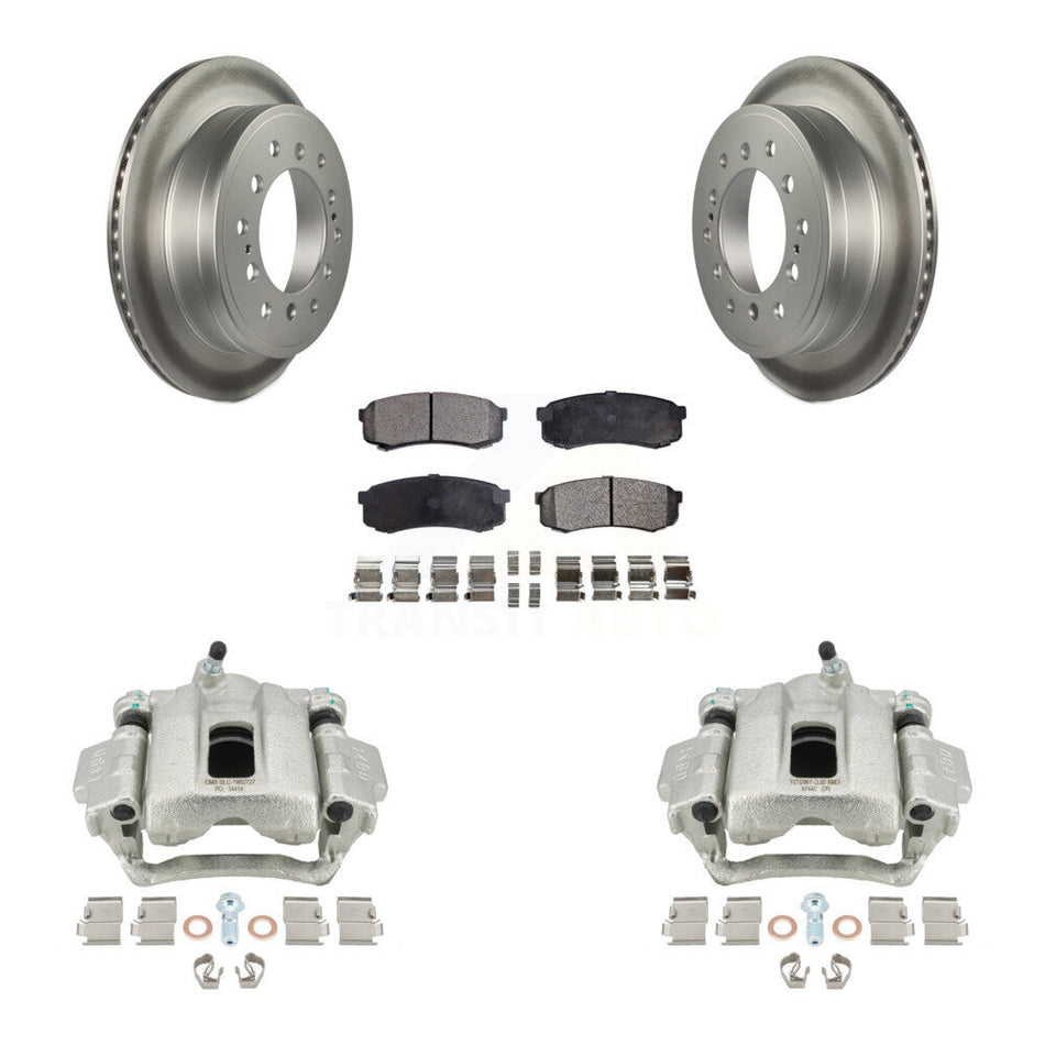 Rear Disc Brake Caliper Coated Rotors And Ceramic Pads Kit For 2010-2014 Toyota FJ Cruiser KCG-100299T