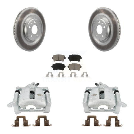 Rear Disc Brake Caliper Coated Rotors And Ceramic Pads Kit For 2012 Audi A5 Quattro With 330mm Diameter Rotor KCG-100301C by Transit Auto