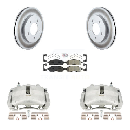 Front Disc Brake Caliper Coated Rotors And Semi-Metallic Pads Kit For 2004 Ford F-150 4WD With 5 Lug Wheels KCG-100301N by Transit Auto