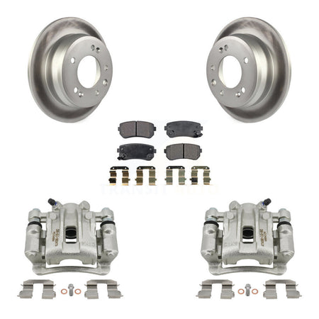 Rear Disc Brake Caliper Coated Rotors And Semi-Metallic Pads Kit For Hyundai Elantra KCG-100301P