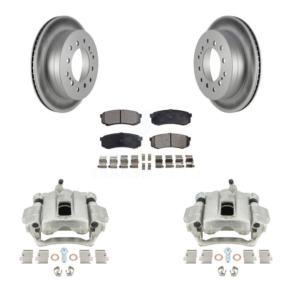 Rear Disc Brake Caliper Coated Rotors And Ceramic Pads Kit For Toyota Sequoia Lexus GX470 KCG-100301T