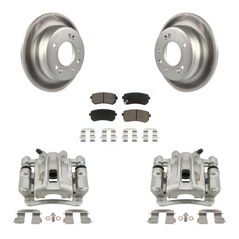 Rear Disc Brake Caliper Coated Rotors And Ceramic Pads Kit For Hyundai Elantra KCG-100302C