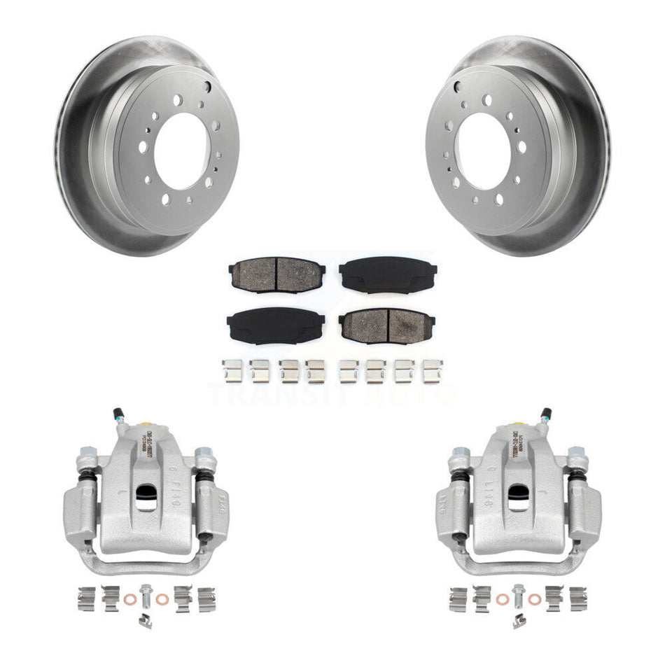 Rear Disc Brake Caliper Coated Rotor And Semi-Metallic Pad Kit For Toyota Tundra Sequoia KCG-100302S