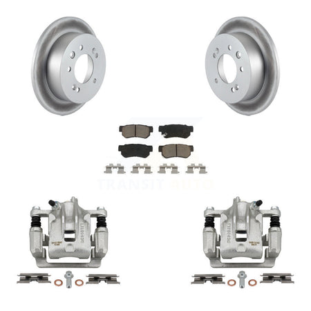 Rear Disc Brake Caliper Coated Rotors And Ceramic Pads Kit For Hyundai Elantra KCG-100304C
