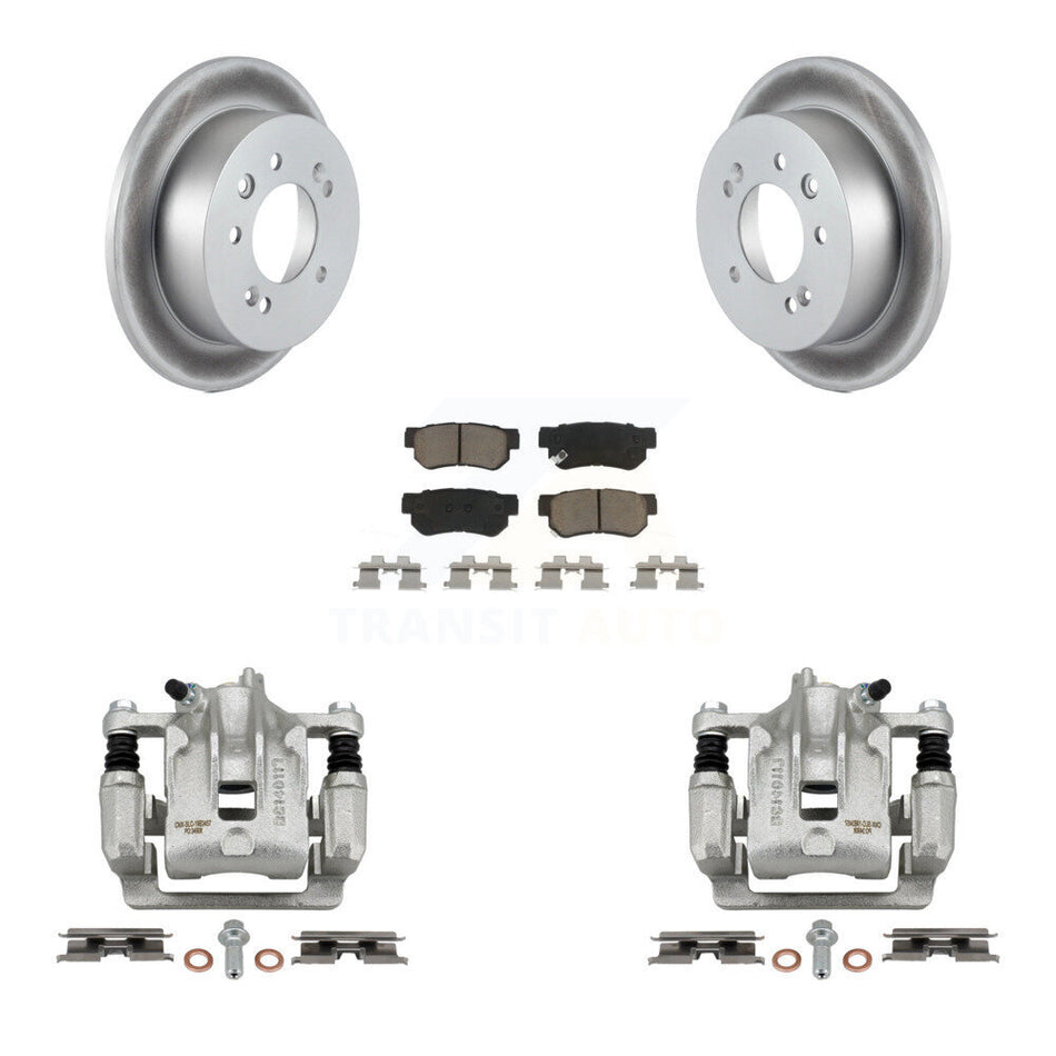 Rear Disc Brake Caliper Coated Rotors And Ceramic Pads Kit For Hyundai Elantra KCG-100304C