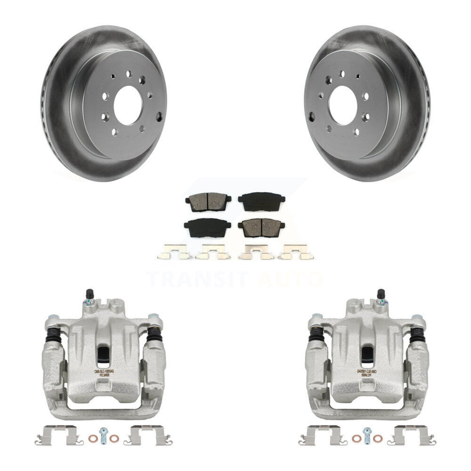 Rear Brake Caliper Coat Rotor Semi-Metallic Pad Kit For Ford Edge Mazda CX-7 Lincoln MKX KCG-100304S