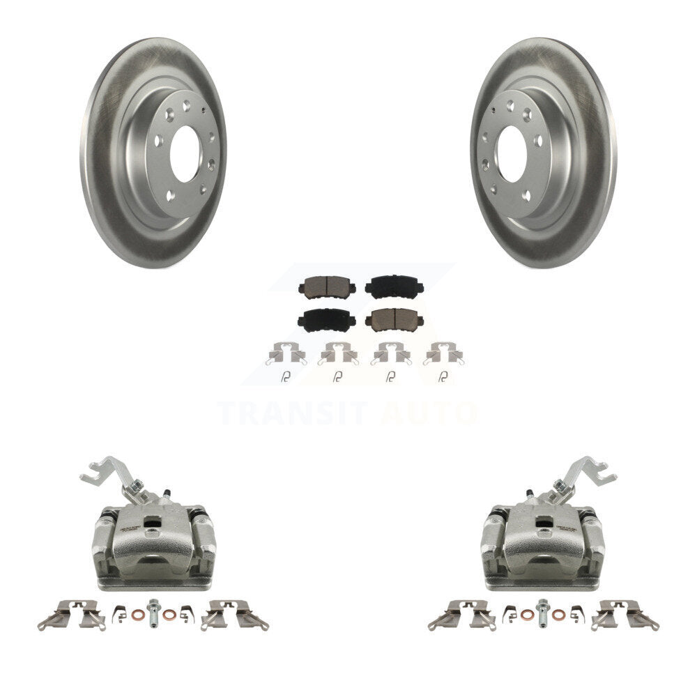 Rear Disc Brake Caliper Coated Rotors And Ceramic Pads Kit For 2016-2018 Mazda CX-3 KCG-100305C