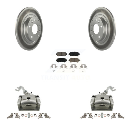 Rear Disc Brake Caliper Coated Rotors And Ceramic Pads Kit For 2016-2018 Mazda CX-3 KCG-100305C