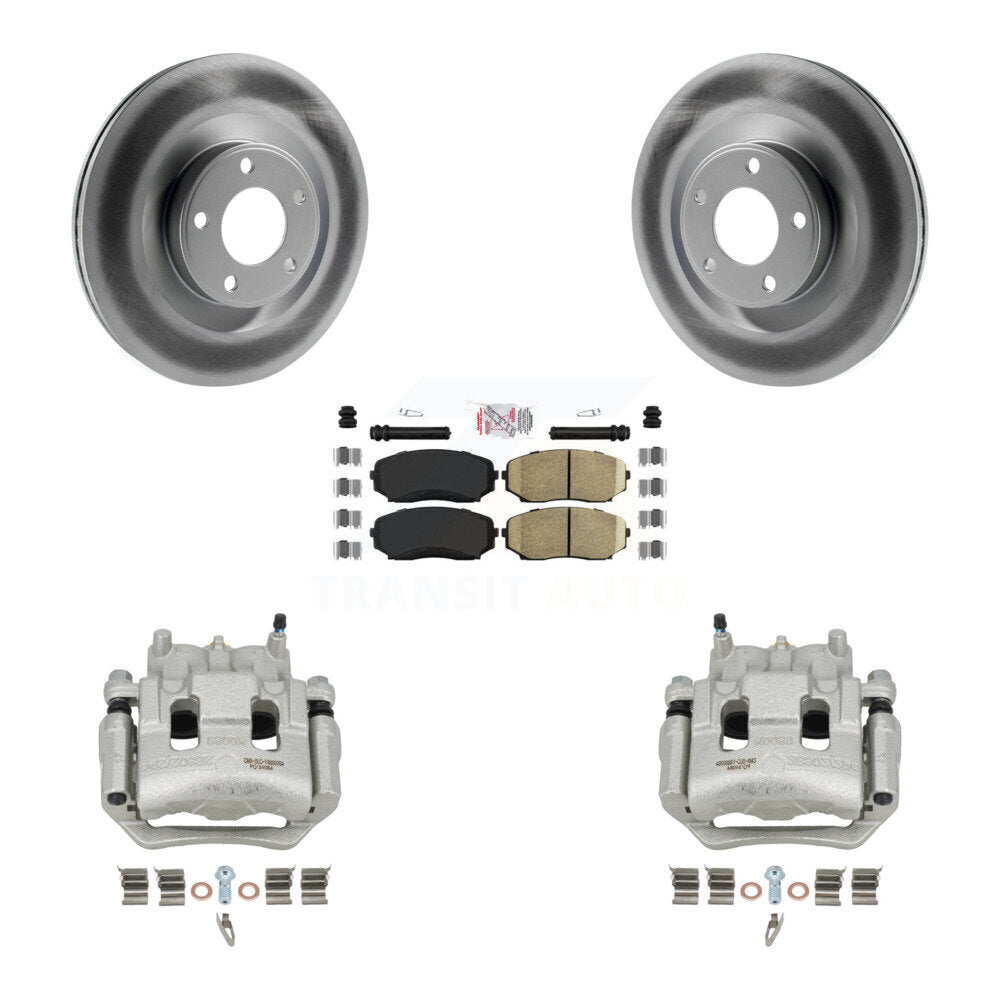 Front Disc Brake Caliper Coated Rotors And Ceramic Pads Kit For Ford Edge Lincoln MKX KCG-100305N