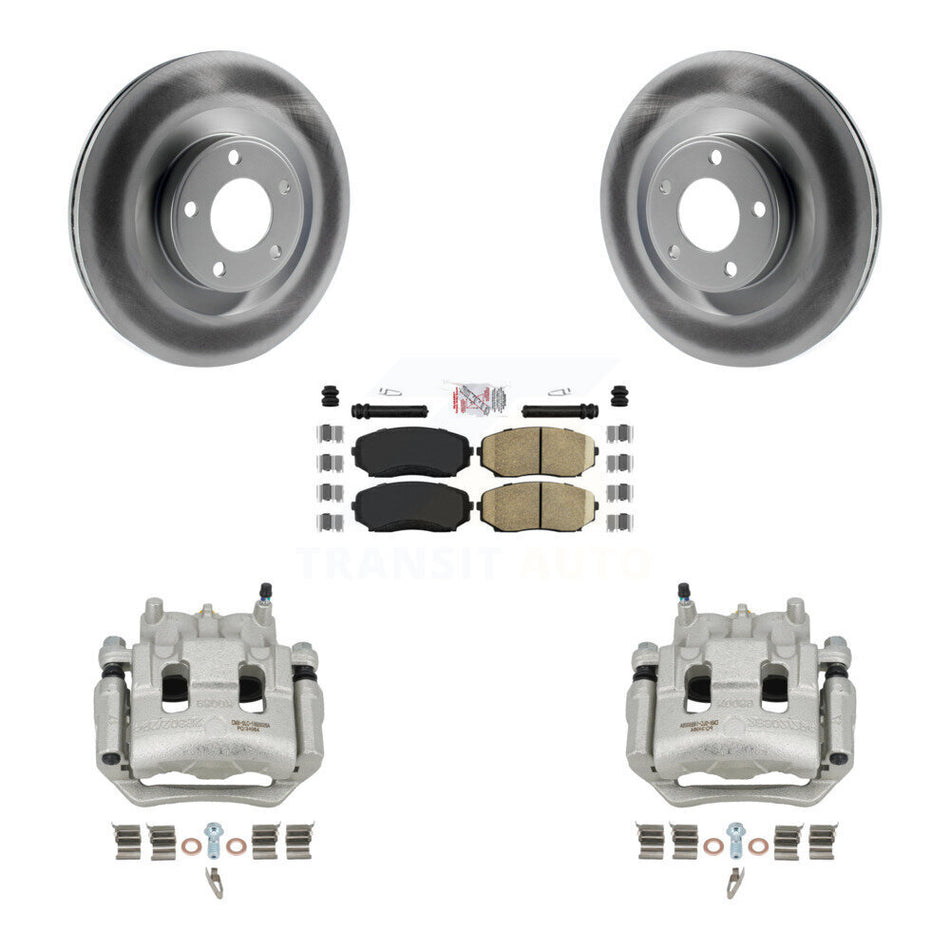 Front Disc Brake Caliper Coated Rotors And Ceramic Pads Kit For Ford Edge Lincoln MKX KCG-100305N