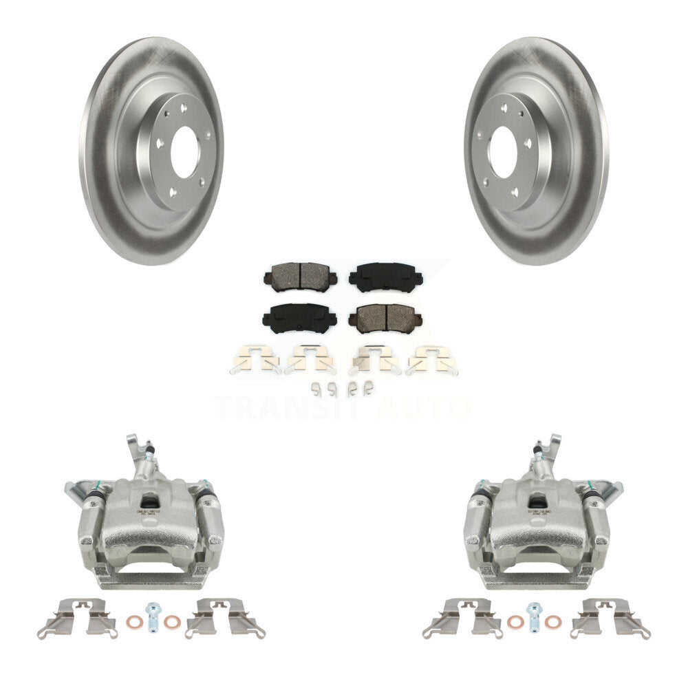 Rear Disc Brake Caliper Coated Rotors And Semi-Metallic Pad Kit For 2013-2015 Mazda CX-5 KCG-100305S