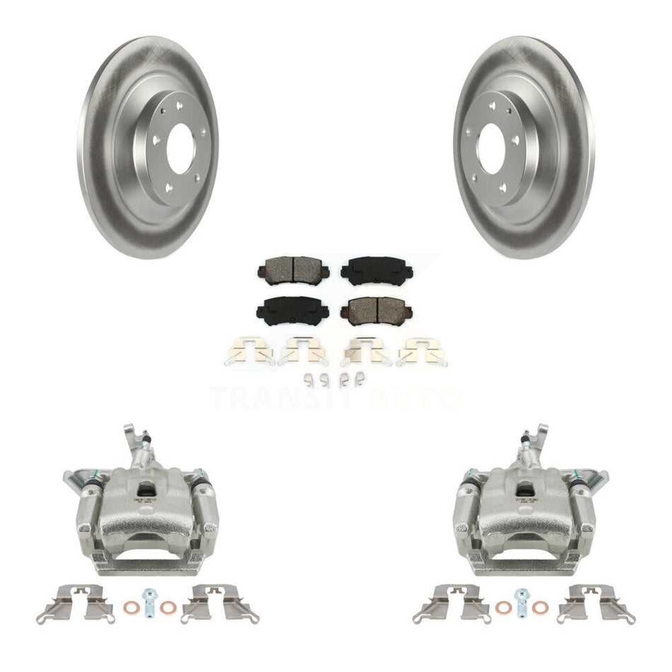 Rear Disc Brake Caliper Coated Rotors And Semi-Metallic Pad Kit For 2013-2015 Mazda CX-5 KCG-100305S