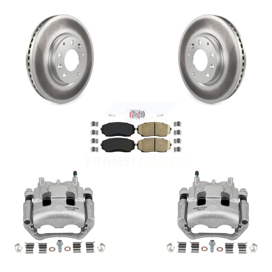 Front Disc Brake Caliper Coated Rotors And Ceramic Pads Kit For Mazda CX-7 Ford Edge KCG-100306N
