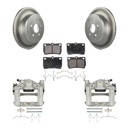 Rear Disc Brake Caliper Coated Rotors And Ceramic Pads Kit For Lexus IS250 GS300 KCG-100306T
