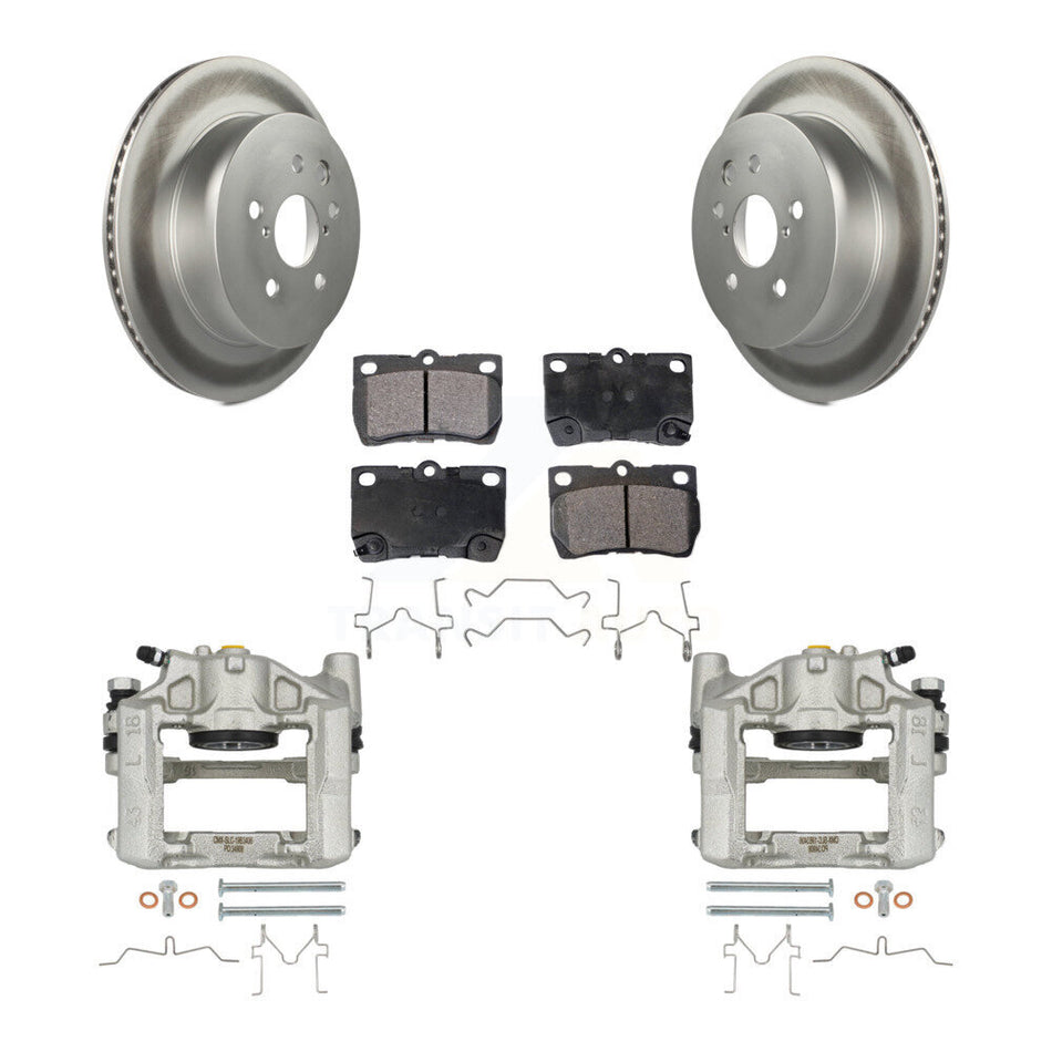 Rear Disc Brake Caliper Coated Rotors And Ceramic Pads Kit For Lexus IS250 GS300 KCG-100306T