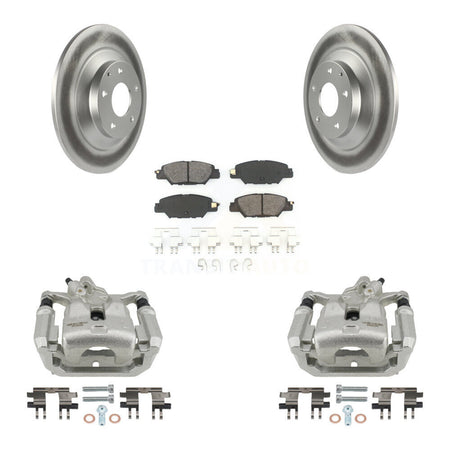 Rear Disc Brake Caliper Coated Rotors And Semi-Metallic Pad Kit For 2016-2022 Mazda CX-5 KCG-100307S