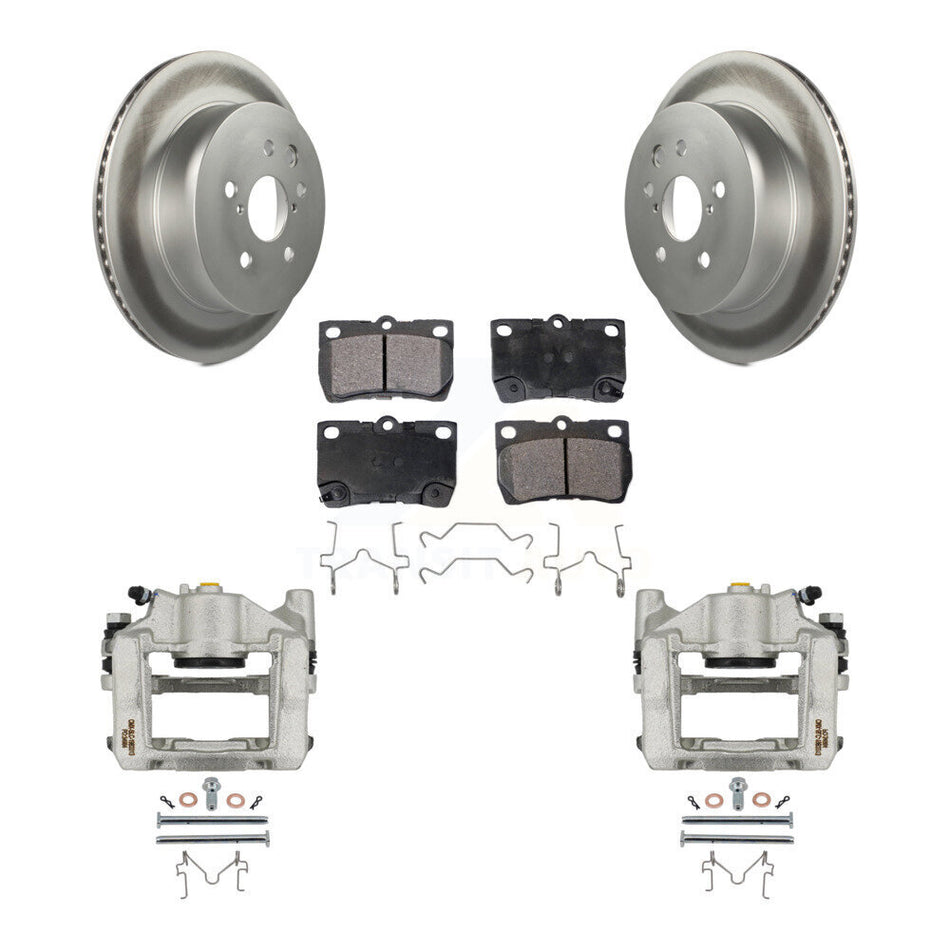 Rear Brake Caliper Coat Rotor & Ceramic Pad Kit For Lexus IS350 GS350 GS450h GS430 GS460 KCG-100307T