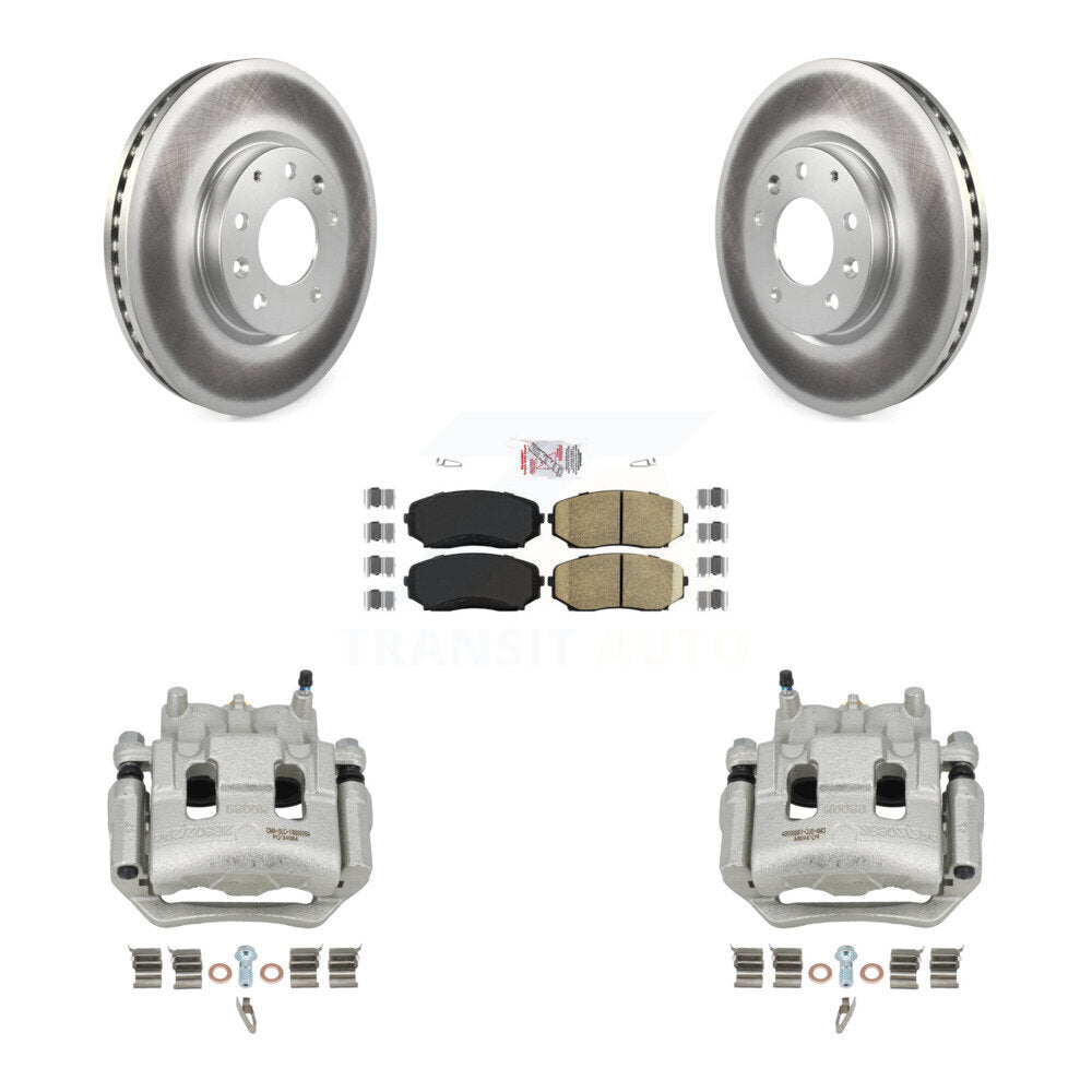 Front Disc Brake Caliper Coated Rotors And Ceramic Pad Kit For 2007-2009 Lincoln MKX FWD KCG-100308N