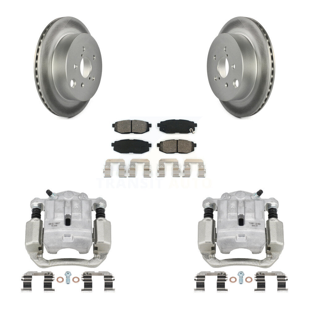 Rear Brake Caliper Coat Rotor & Semi-Metallic Pad Kit For 2014-2018 Subaru Forester 2.0L KCG-100308S