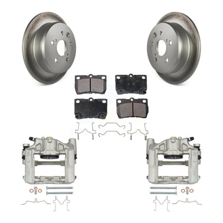 Rear Brake Caliper Coat Rotor Ceramic Pad Kit For Lexus IS250 Base With Sport Suspension KCG-100308T