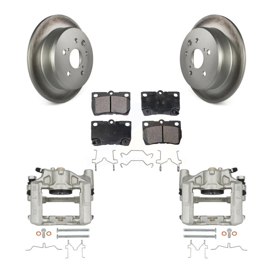 Rear Brake Caliper Coat Rotor Ceramic Pad Kit For Lexus IS250 Base With Sport Suspension KCG-100308T