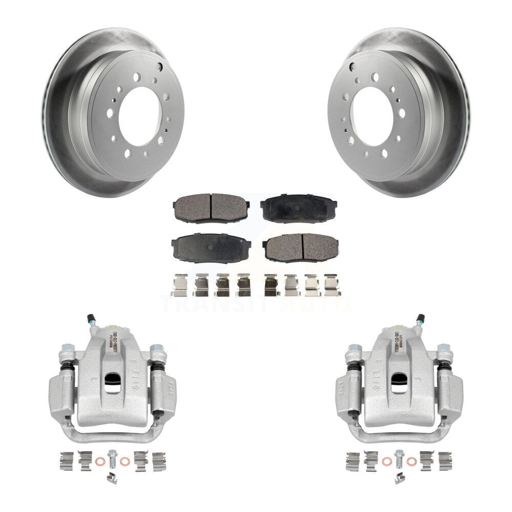Rear Disc Brake Caliper Coated Rotor And Semi-Metallic Pad Kit For Toyota Tundra Sequoia KCG-100310P