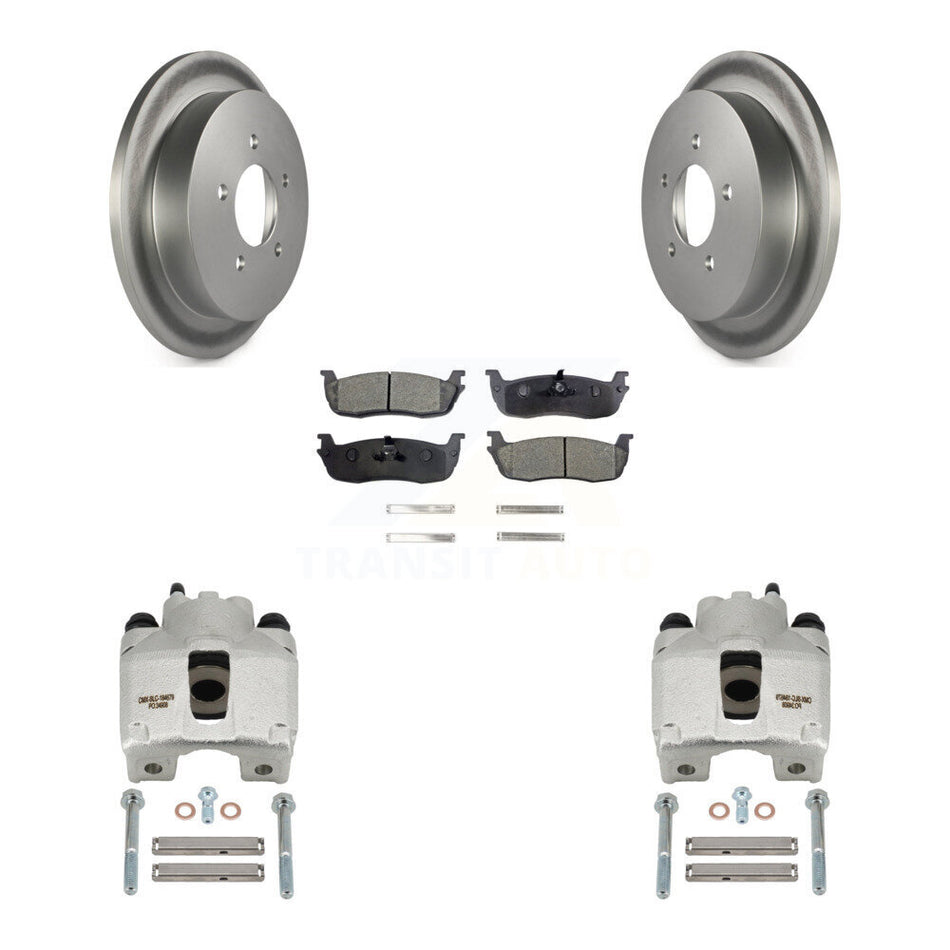 Rear Disc Brake Caliper Coated Rotors And Ceramic Pads Kit For Lincoln Blackwood KCG-100310T
