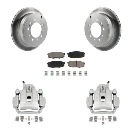 Rear Disc Brake Caliper Coated Rotors And Ceramic Pads Kit For Toyota Tundra Sequoia KCG-100311C