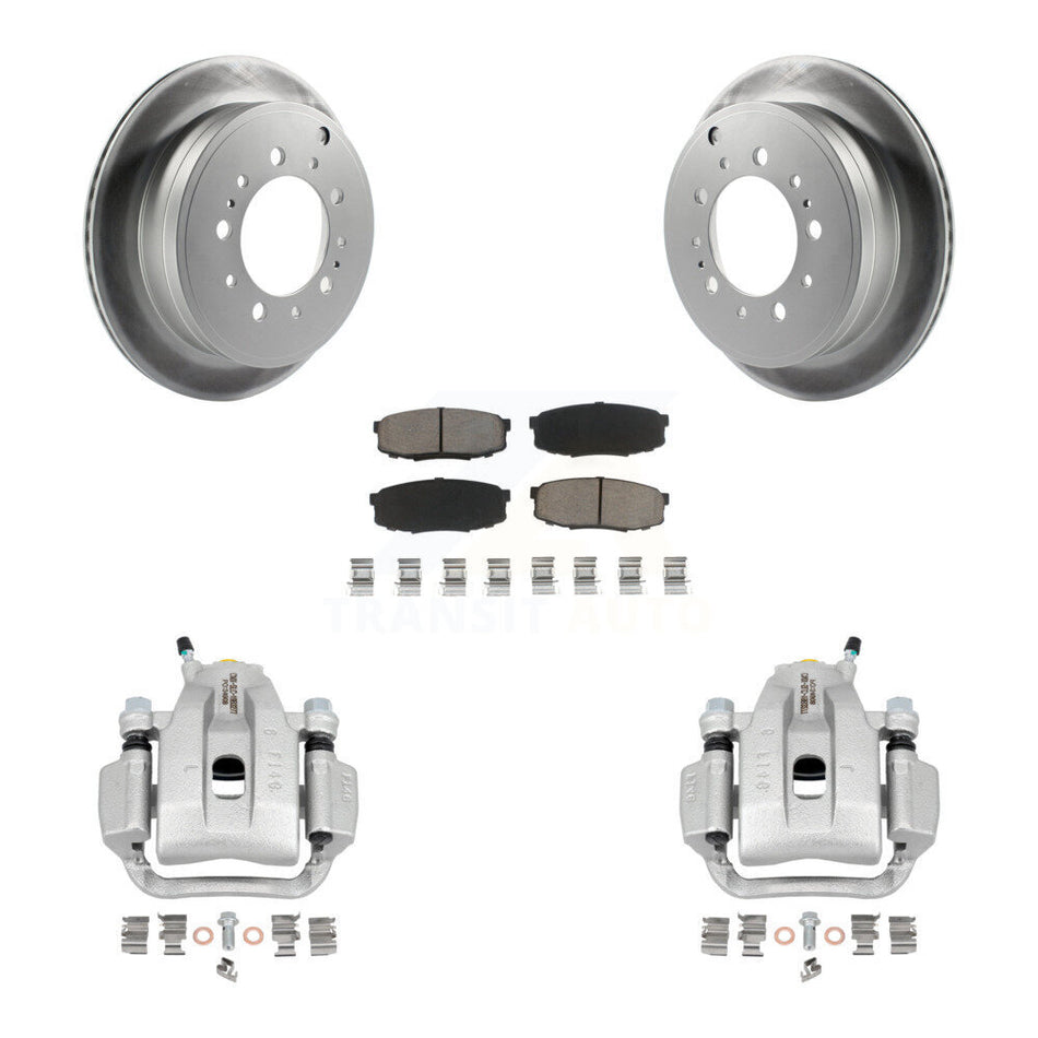 Rear Disc Brake Caliper Coated Rotors And Ceramic Pads Kit For Toyota Tundra Sequoia KCG-100311C