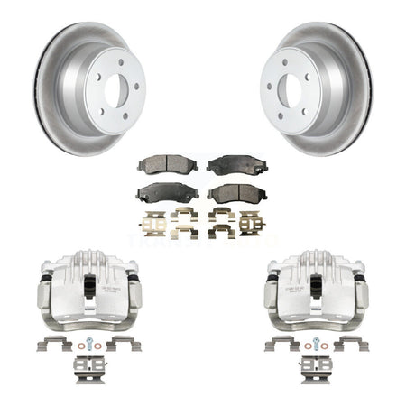 Rear Brake Caliper Coat Rotors Ceramic Pad Kit For Chevrolet GMC Blazer S10 Jimmy Sonoma KCG-100311T