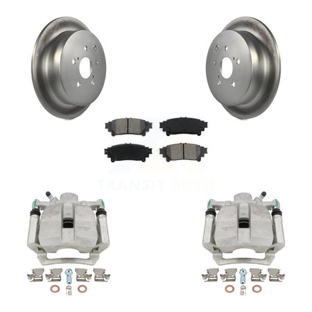 Rear Disc Brake Caliper Coated Rotors And Semi-Metallic Pads Kit For Toyota Highlander Sienna Lexus RX350 RX450h KCG-100312S by Transit Auto