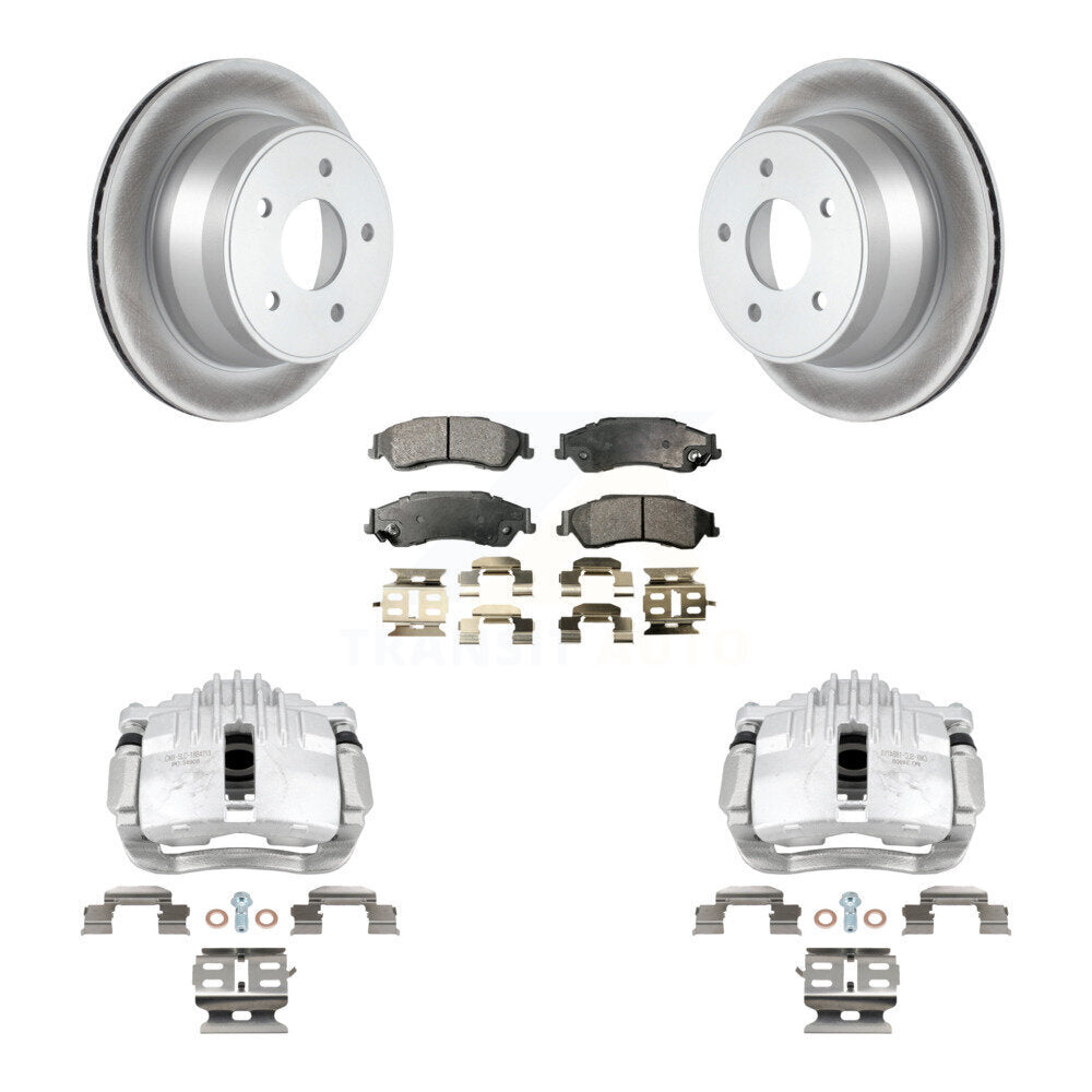 Rear Disc Brake Caliper Coated Rotors And Ceramic Pads Kit For Chevrolet S10 KCG-100312T