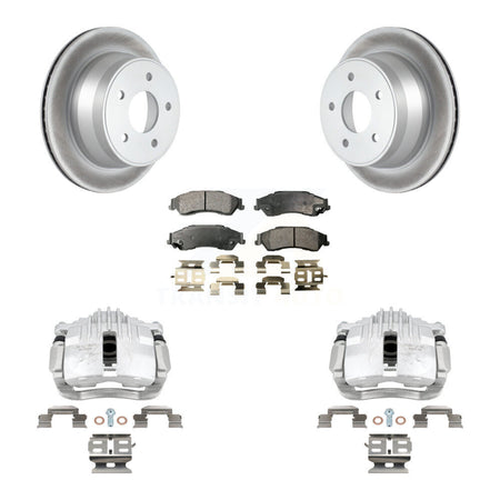 Rear Disc Brake Caliper Coated Rotors And Ceramic Pads Kit For Chevrolet S10 KCG-100312T