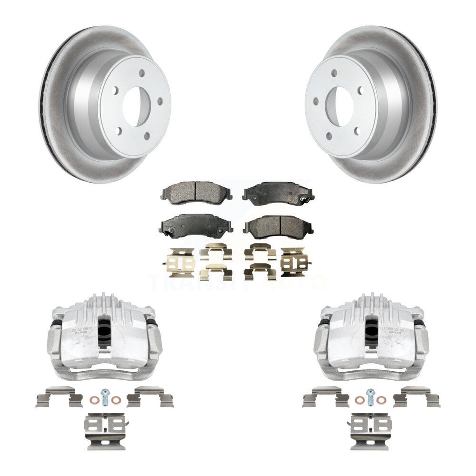 Rear Disc Brake Caliper Coated Rotors And Ceramic Pads Kit For Chevrolet S10 KCG-100312T