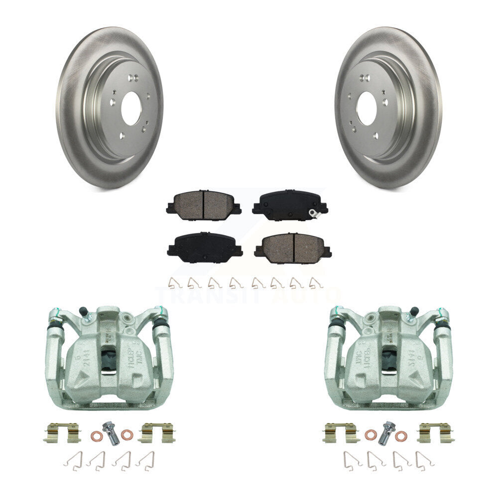 Rear Disc Brake Caliper Coated Rotors And Semi-Metallic Pad Kit For 2017-2022 Honda CR-V KCG-100314S