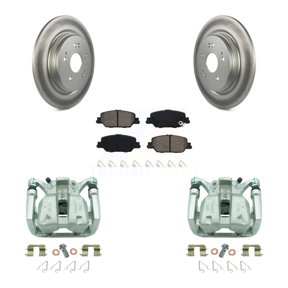 Rear Disc Brake Caliper Coated Rotors And Semi-Metallic Pad Kit For 2017-2022 Honda CR-V KCG-100314S