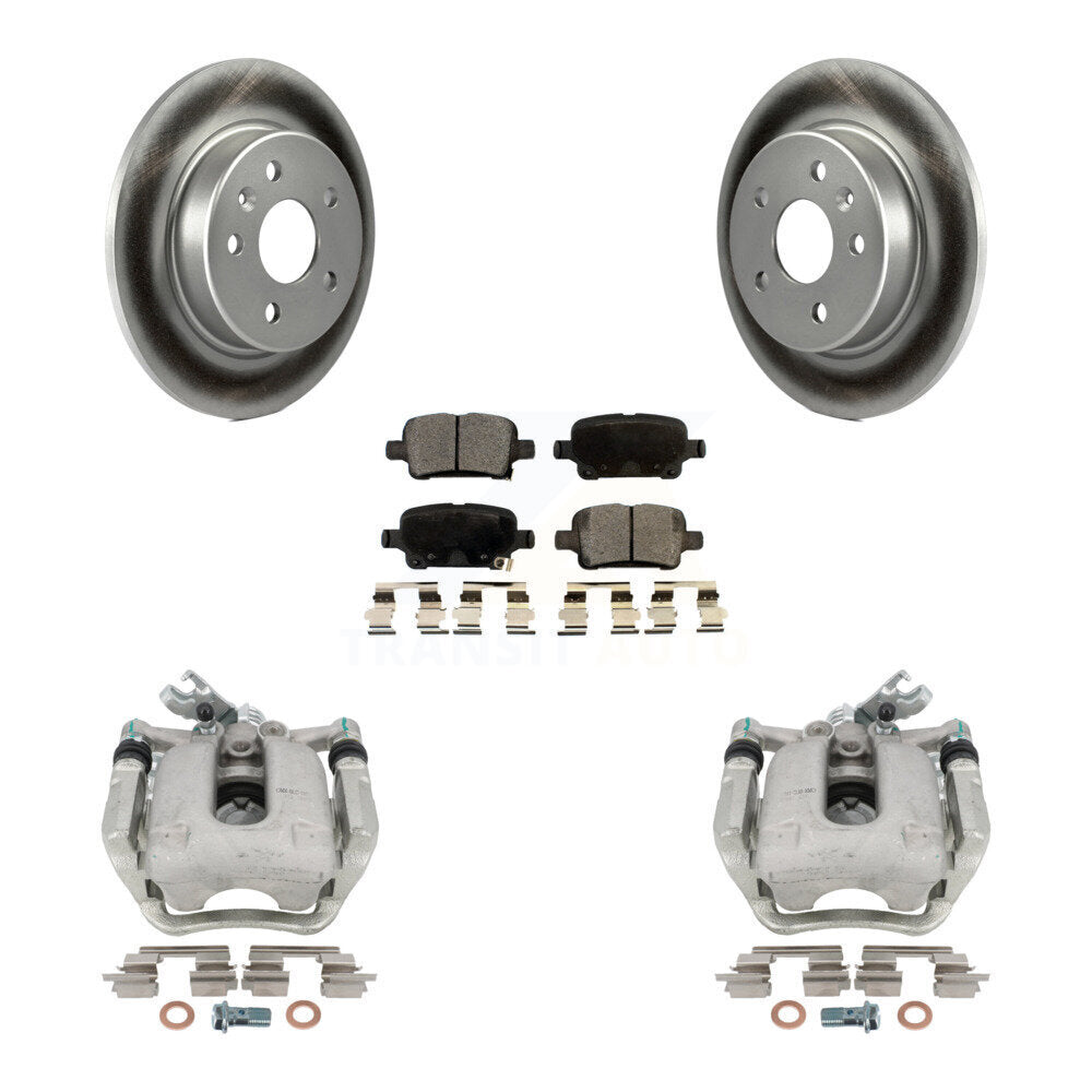 Rear Disc Brake Caliper Coated Rotors And Ceramic Pads Kit For Chevrolet Cruze KCG-100314T by Transit Auto