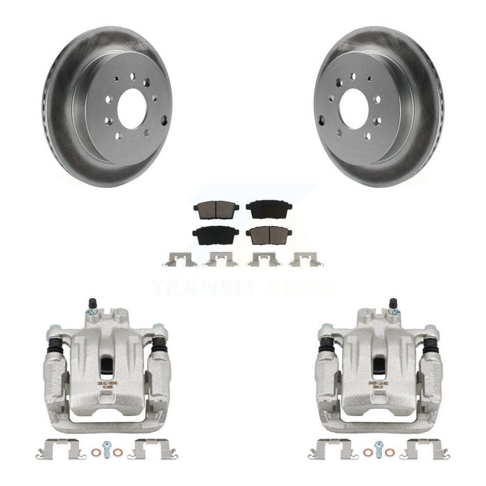 Rear Disc Brake Caliper Coat Rotors Ceramic Pad Kit For Ford Edge Mazda CX-7 Lincoln MKX KCG-100315C