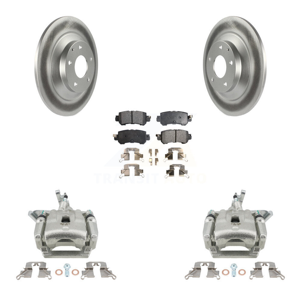 Rear Disc Brake Caliper Coated Rotors And Semi-Metallic Pad Kit For 2013-2015 Mazda CX-5 KCG-100315P