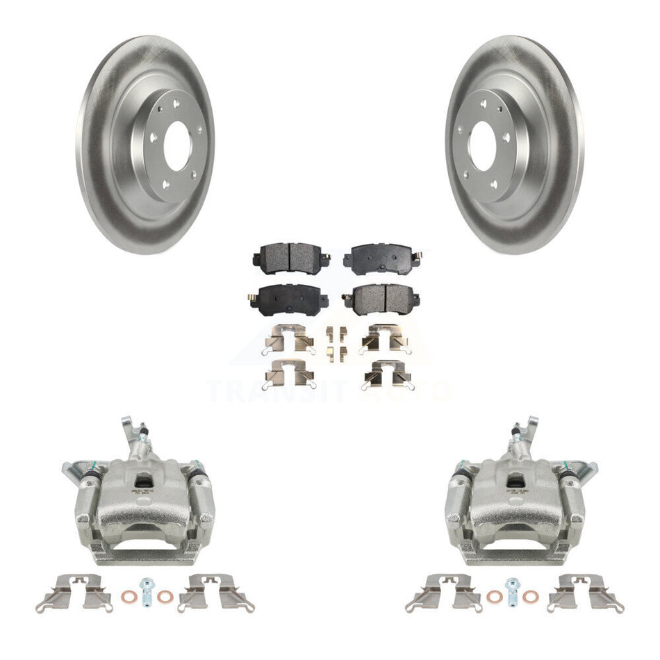 Rear Disc Brake Caliper Coated Rotors And Semi-Metallic Pad Kit For 2013-2015 Mazda CX-5 KCG-100315P